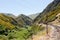 Railway track up Taieri Gorge New Zealand