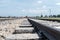 Railway tracks at Auschwitz II concentration camp. Former Nazi German Concentration and Extermination Camp