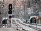 Railway tracks and catenary in Norway