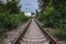 Railway tracks in Chernobyl Zone, Ukraine