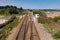 Railway tracks at Dawlish Warren evon England
