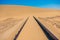 Railway tracks after sand storm, Namibia