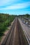 Railway tracks stretching into the distance. Road way