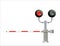 Railway Traffic light, barrier. Simple vector modern illustration.