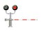 Railway Traffic light, barrier. Simple vector modern illustration.