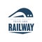 Railway train logo original design, modern transport badge vector Illustration