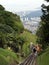 Railway tram track on the Penang hill, Malaysia.