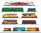 Railway transport: locomotives, trains, wagons