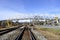 Railway under overpass