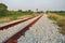 Railway on the upcountry in evening, Thailand.