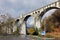 Railway viaduct Willingen with autumn colors, Germany Sauerland