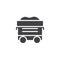 Railway wagon with coal vector icon