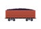 Railway wooden car, with cargo in form of coal, minerals.