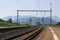 Railways and Alps mountain, Switzerland