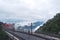 Railways in Montserrat mountains. Spain summer.