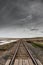 Railword perspective view in Canadian Prairies