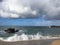 Raimbow in Sky Seen from Lumahai Beach at Kauai Island, Hawaii.