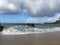 Raimbow in Sky Seen from Lumahai Beach at Kauai Island, Hawaii.