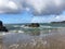 Raimbow in Sky Seen from Lumahai Beach at Kauai Island, Hawaii.