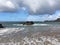 Raimbow in Sky Seen from Lumahai Beach at Kauai Island, Hawaii.