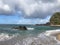 Raimbow in Sky Seen from Lumahai Beach at Kauai Island, Hawaii.