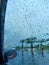rain behind the car window