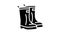 rain boots autumn glyph icon animation