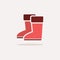 Rain boots. Color icon with shadow. Footwear vector illustration