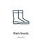 Rain boots outline vector icon. Thin line black rain boots icon, flat vector simple element illustration from editable autumn