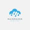 Rain cloud link digital logo icon vector template