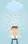 Rain cloud over businessman