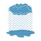 Rain cloud and puddle isolated. Weather vector illustration