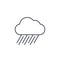 Rain cloud, storm weather thin line icon. Linear vector symbol