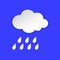 Rain, Cloud Weather forecast info icon. Rainy cloudy day, paper cut. Climate weather element. Tag for Metcast report