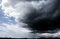 Rain clouds background Formed from small to large rain clouds. Before the rain fell, the thunderstorm was lightning storms and