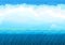 Rain clouds blue sky. Vector illustration. Water jets, inclement weather. Flat style.