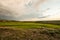 Rain Clouds Clear Over Bright Green Grasses of Hayden Valley