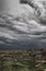 Rain clouds over Badlands National Park, South Dakota