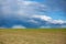 Rain clouds over field before a tunderstorm