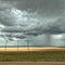 Rain clouds and wind turbines in South Texas