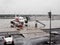 Rain dorps on the airport terminal\'s window