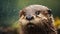 Rain-drenched Otter: A Detailed Portrait In Soft Light