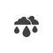 Rain drop and clouds vector icon