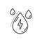 Rain drop and lighting bolt natural energy sources