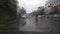 Rain drops on cars windshield during heavy monsoon rains in India