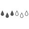 Rain drops icon. solid and outline.