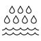 Rain flood icon, outline style