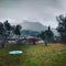 Rain and fog over southern French mountains