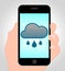 Rain Forecast Online Indicates Mobile Phone And Climate