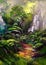 The rain forest-colorful digitally painted artwork